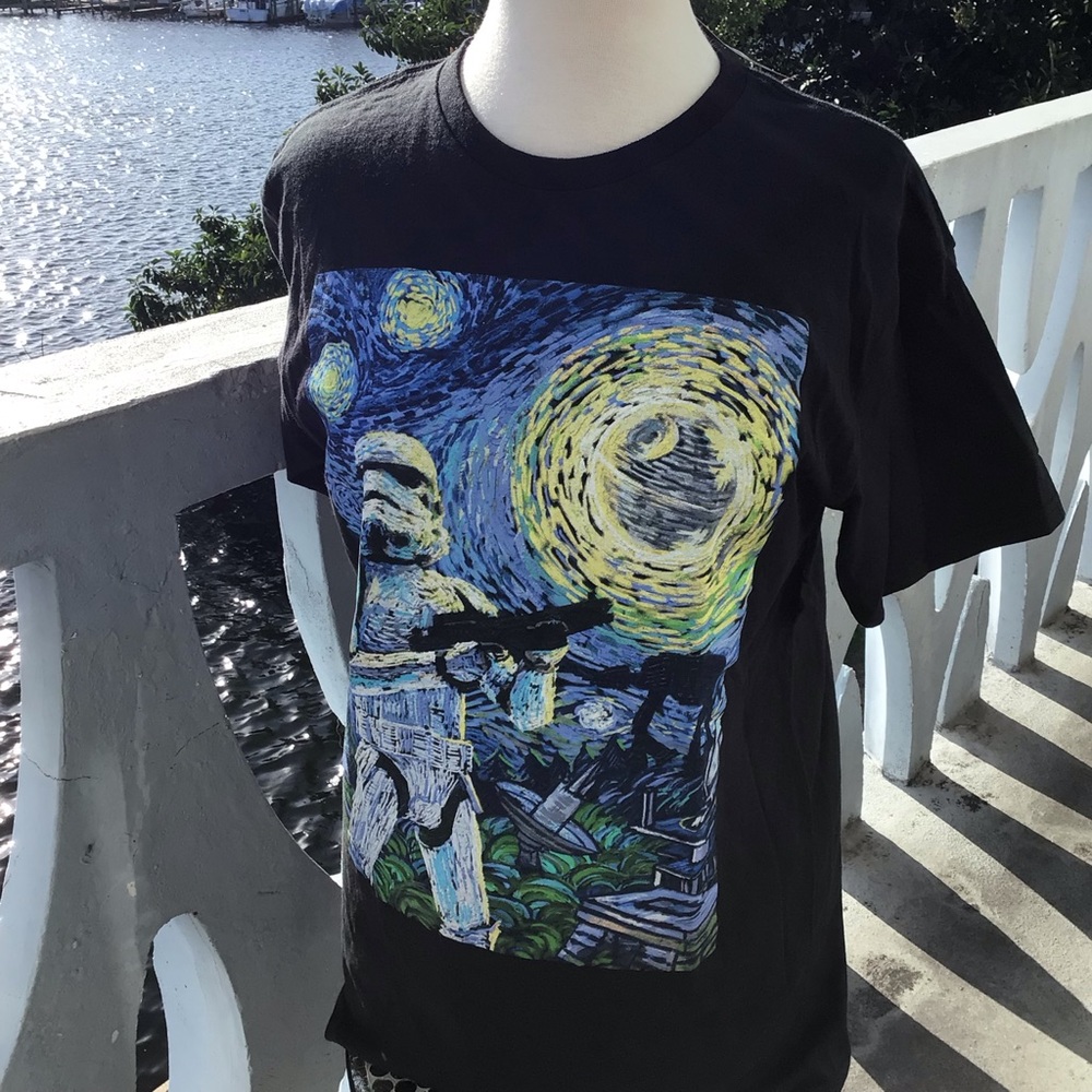 NWT Star Wars Fifth Sun Storm Trooper Starry Night 100% Cotton T-Shirt Size M - Picture 8 of 9